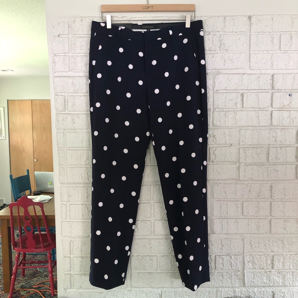 Banana Republic Dotted Cropped Avery Pants